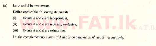 உள்ளூர் பாடத்திட்டம் : உயர்தரம் (உ/த) இணைந்த கணிதம் - 2008 ஆகஸ்ட் - தாள்கள் II (English மொழிமூலம்) 8 1