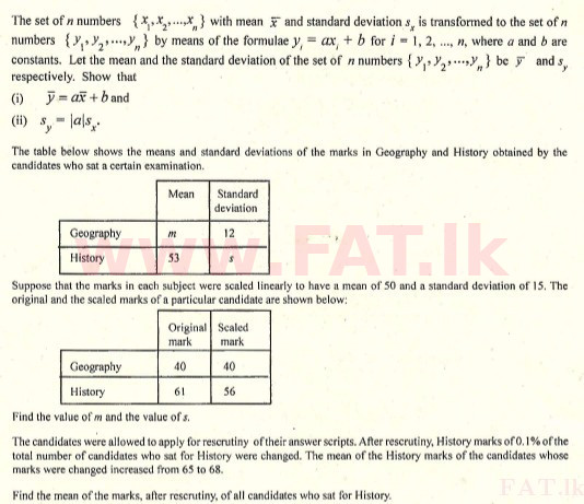 National Syllabus : Advanced Level (A/L) Combined Mathematics - 2008 August - Paper II (English Medium) 9 1