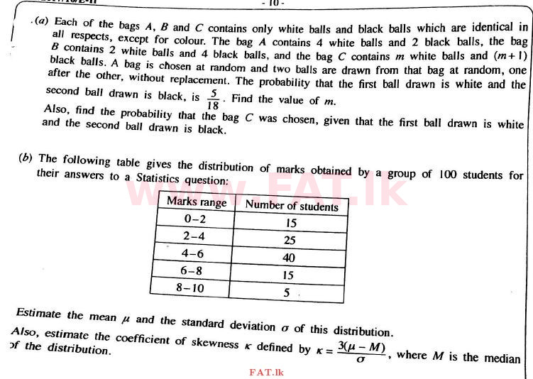 National Syllabus : Advanced Level (A/L) Combined Mathematics - 2017 August - Paper II B (English Medium) 7 1