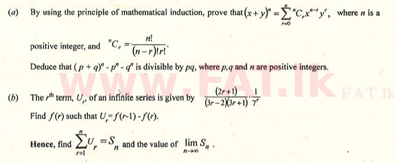 දේශීය විෂය නිර්දේශය : උසස් පෙළ (A/L) සංයුක්ත ගණිතය - 2009 අගෝස්තු - ප්‍රශ්න පත්‍රය I (English මාධ්‍යය) 3 1