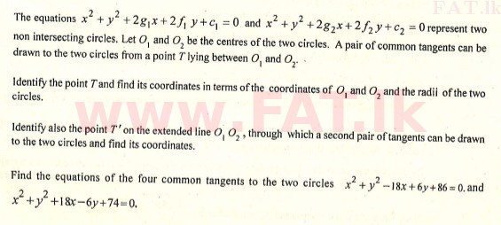 දේශීය විෂය නිර්දේශය : උසස් පෙළ (A/L) සංයුක්ත ගණිතය - 2009 අගෝස්තු - ප්‍රශ්න පත්‍රය I (English මාධ්‍යය) 8 1