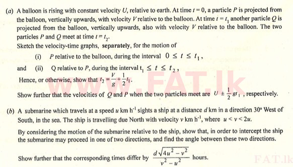දේශීය විෂය නිර්දේශය : උසස් පෙළ (A/L) සංයුක්ත ගණිතය - 2009 අගෝස්තු - ප්‍රශ්න පත්‍රය II (English මාධ්‍යය) 1 1