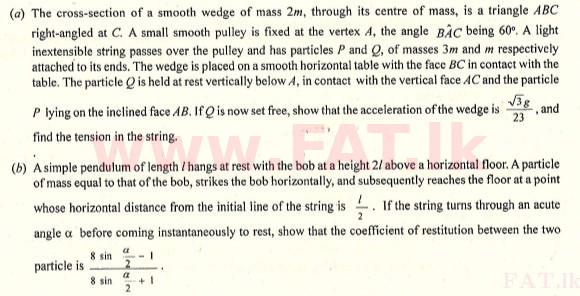දේශීය විෂය නිර්දේශය : උසස් පෙළ (A/L) සංයුක්ත ගණිතය - 2009 අගෝස්තු - ප්‍රශ්න පත්‍රය II (English මාධ්‍යය) 2 1