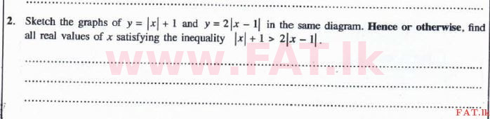 National Syllabus : Advanced Level (A/L) Combined Mathematics - 2016 August - Paper I (English Medium) 2 1