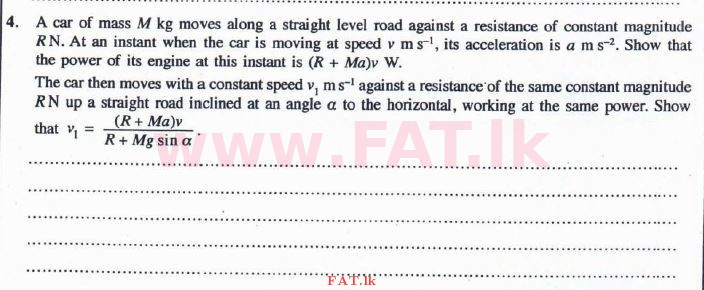 National Syllabus : Advanced Level (A/L) Combined Mathematics - 2016 August - Paper I (English Medium) 4 1