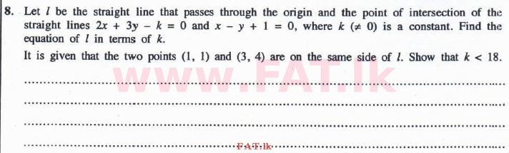 දේශීය විෂය නිර්දේශය : උසස් පෙළ (A/L) සංයුක්ත ගණිතය - 2016 අගෝස්තු - ප්‍රශ්න පත්‍රය I (English මාධ්‍යය) 8 1