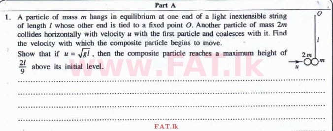 National Syllabus : Advanced Level (A/L) Combined Mathematics - 2016 August - Paper II (English Medium) 1 1