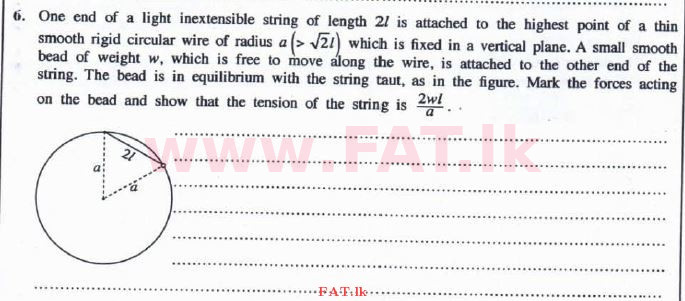 National Syllabus : Advanced Level (A/L) Combined Mathematics - 2016 August - Paper II (English Medium) 6 1