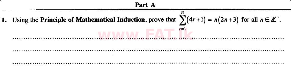 National Syllabus : Advanced Level (A/L) Combined Mathematics - 2020 October - Paper I (New Syllabus) (English Medium) 1 1