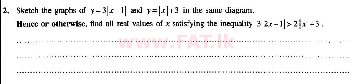 National Syllabus : Advanced Level (A/L) Combined Mathematics - 2020 October - Paper I (New Syllabus) (English Medium) 2 1
