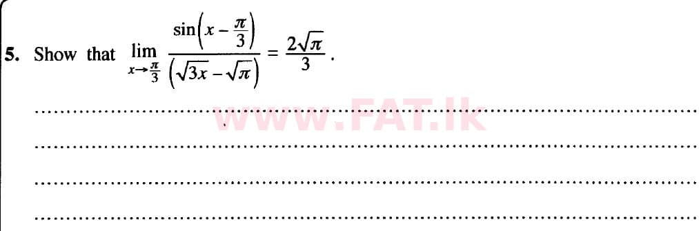 National Syllabus : Advanced Level (A/L) Combined Mathematics - 2020 October - Paper I (New Syllabus) (English Medium) 5 1