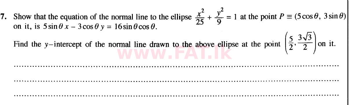 National Syllabus : Advanced Level (A/L) Combined Mathematics - 2020 October - Paper I (New Syllabus) (English Medium) 7 1
