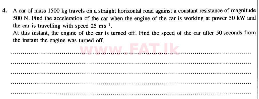 National Syllabus : Advanced Level (A/L) Combined Mathematics - 2020 October - Paper II (New Syllabus) (English Medium) 4 1