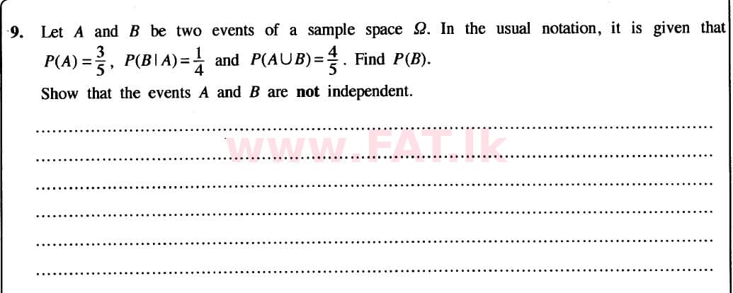 National Syllabus : Advanced Level (A/L) Combined Mathematics - 2020 October - Paper II (New Syllabus) (English Medium) 9 1