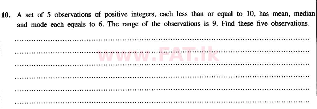 National Syllabus : Advanced Level (A/L) Combined Mathematics - 2020 October - Paper II (New Syllabus) (English Medium) 10 1