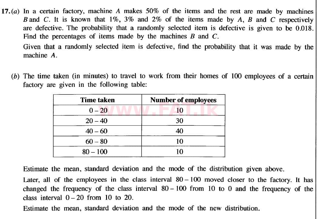 உள்ளூர் பாடத்திட்டம் : உயர்தரம் (உ/த) இணைந்த கணிதம் - 2020 அக்டோபர் - தாள்கள் II (புதிய பாடத்திட்டம்) (English மொழிமூலம்) 17 1
