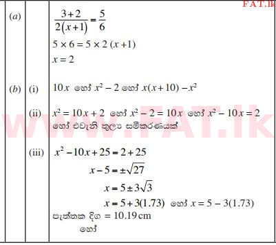 National Syllabus : Ordinary Level (O/L) Mathematics - 2013 December - Paper II (සිංහල Medium) 3 1163