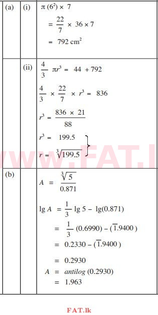 National Syllabus : Ordinary Level (O/L) Mathematics - 2015 December - Paper II (සිංහල Medium) 6 105