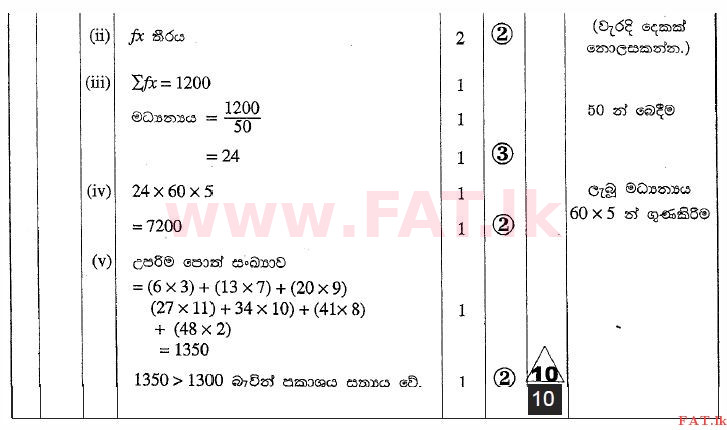 உள்ளூர் பாடத்திட்டம் : சாதாரண நிலை (சா/த) கணிதம் - 2010 டிசம்பர் - தாள்கள் II (සිංහල மொழிமூலம்) 9 2492