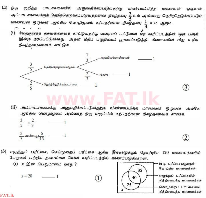 National Syllabus : Ordinary Level (O/L) Mathematics - 2010 December - Paper I (தமிழ் Medium) 34 2532