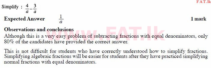 National Syllabus : Ordinary Level (O/L) Mathematics - 2011 December - Paper I A (English Medium) 6 2183