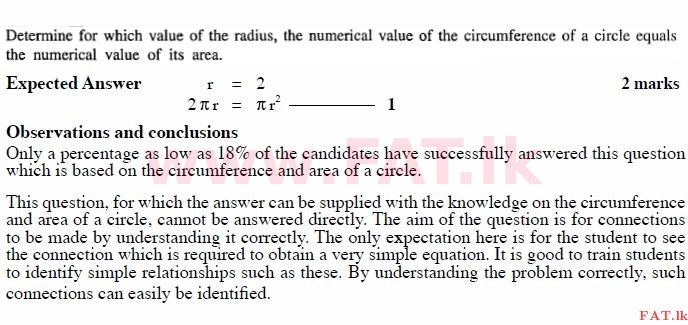 National Syllabus : Ordinary Level (O/L) Mathematics - 2011 December - Paper I A (English Medium) 23 2200