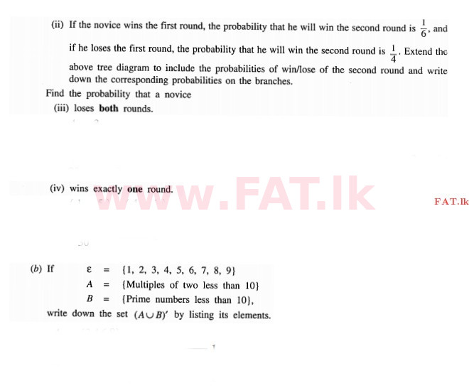 National Syllabus : Ordinary Level (O/L) Mathematics - 2011 December - Paper I B (English Medium) 4 2