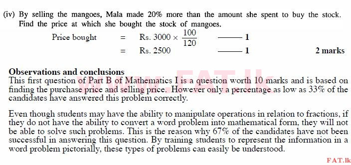 National Syllabus : Ordinary Level (O/L) Mathematics - 2011 December - Paper I B (English Medium) 1 2209