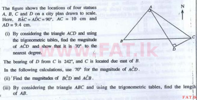 உள்ளூர் பாடத்திட்டம் : சாதாரண நிலை (சா/த) கணிதம் - 2016 டிசம்பர் - தாள்கள் II (English மொழிமூலம்) 4 1