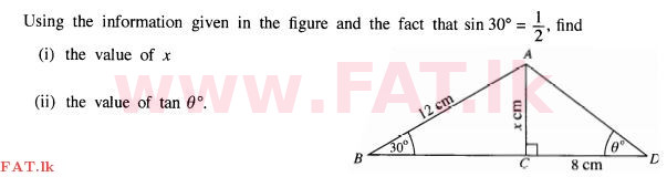 National Syllabus : Ordinary Level (O/L) Mathematics - 2015 December - Paper I (English Medium) 25 1