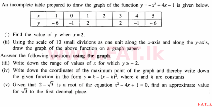 National Syllabus : Ordinary Level (O/L) Mathematics - 2015 December - Paper II (English Medium) 2 1