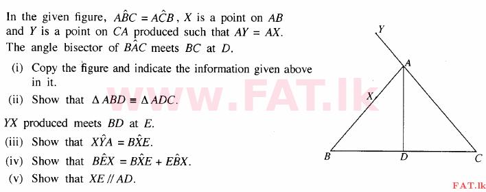 உள்ளூர் பாடத்திட்டம் : சாதாரண நிலை (சா/த) கணிதம் - 2015 டிசம்பர் - தாள்கள் II (English மொழிமூலம்) 11 1