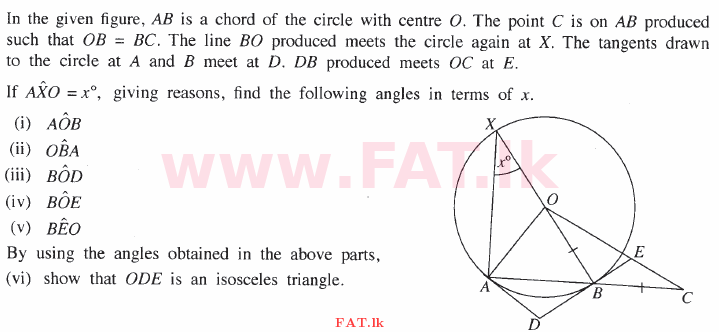 National Syllabus : Ordinary Level (O/L) Mathematics - 2015 December - Paper II (English Medium) 12 1