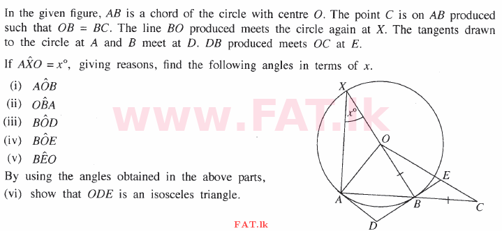 உள்ளூர் பாடத்திட்டம் : சாதாரண நிலை (சா/த) கணிதம் - 2015 டிசம்பர் - தாள்கள் II (English மொழிமூலம்) 12 1