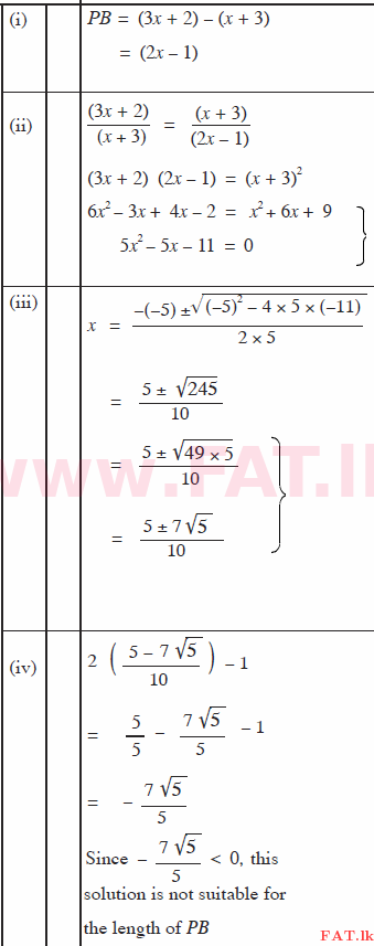 National Syllabus : Ordinary Level (O/L) Mathematics - 2015 December - Paper II (English Medium) 3 327
