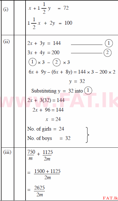 National Syllabus : Ordinary Level (O/L) Mathematics - 2015 December - Paper II (English Medium) 5 329