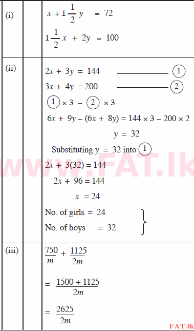 உள்ளூர் பாடத்திட்டம் : சாதாரண நிலை (சா/த) கணிதம் - 2015 டிசம்பர் - தாள்கள் II (English மொழிமூலம்) 5 329