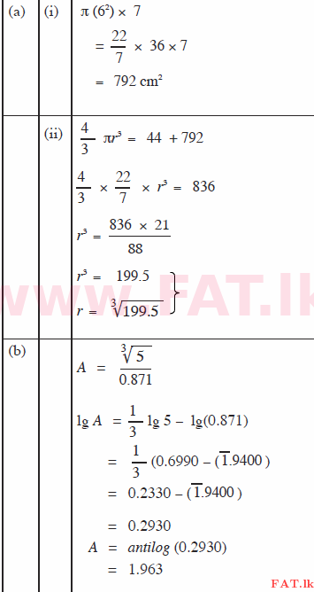 உள்ளூர் பாடத்திட்டம் : சாதாரண நிலை (சா/த) கணிதம் - 2015 டிசம்பர் - தாள்கள் II (English மொழிமூலம்) 6 330