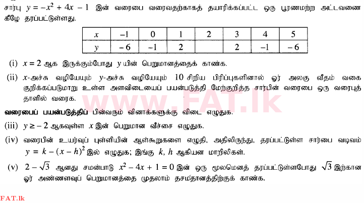 National Syllabus : Ordinary Level (O/L) Mathematics - 2015 December - Paper II (தமிழ் Medium) 2 1