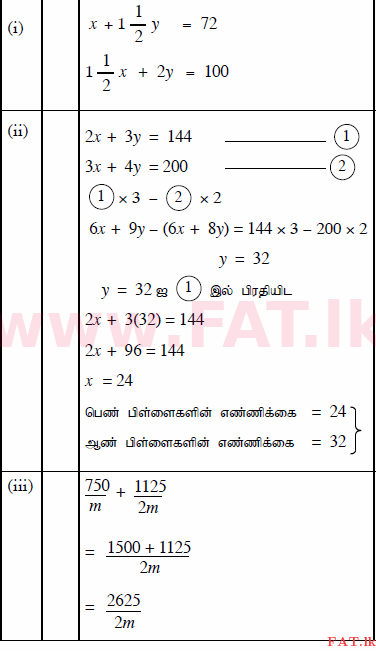 உள்ளூர் பாடத்திட்டம் : சாதாரண நிலை (சா/த) கணிதம் - 2015 டிசம்பர் - தாள்கள் II (தமிழ் மொழிமூலம்) 5 345