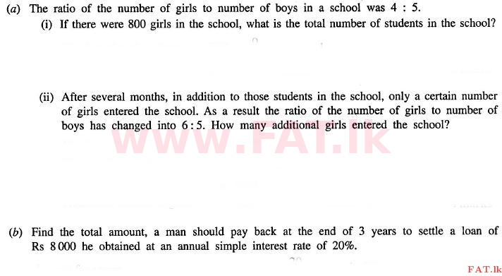 National Syllabus : Ordinary Level (O/L) Mathematics - 2012 December - Paper I (English Medium) 33 1