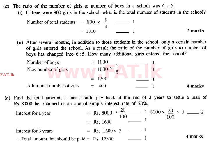 National Syllabus : Ordinary Level (O/L) Mathematics - 2012 December - Paper I (English Medium) 33 1670
