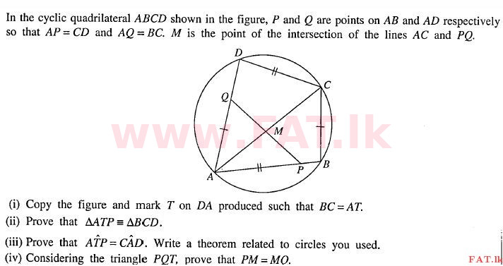National Syllabus : Ordinary Level (O/L) Mathematics - 2012 December - Paper II (English Medium) 12 1