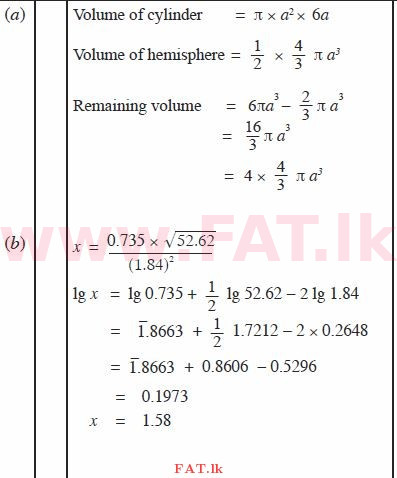 National Syllabus : Ordinary Level (O/L) Mathematics - 2012 December - Paper II (English Medium) 6 1679