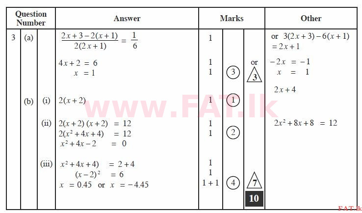 National Syllabus : Ordinary Level (O/L) Mathematics - 2011 December - Paper II A (English Medium) 3 2288