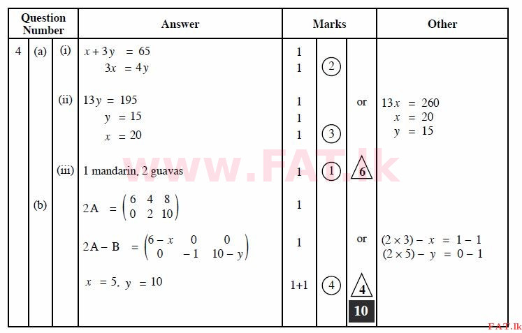 දේශීය විෂය නිර්දේශය : සාමාන්‍ය පෙළ (O/L) ගණිතය - 2011 දෙසැම්බර් - ප්‍රශ්න පත්‍රය II A (English මාධ්‍යය) 4 2289