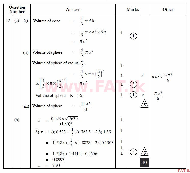 National Syllabus : Ordinary Level (O/L) Mathematics - 2011 December - Paper II B (English Medium) 6 2284
