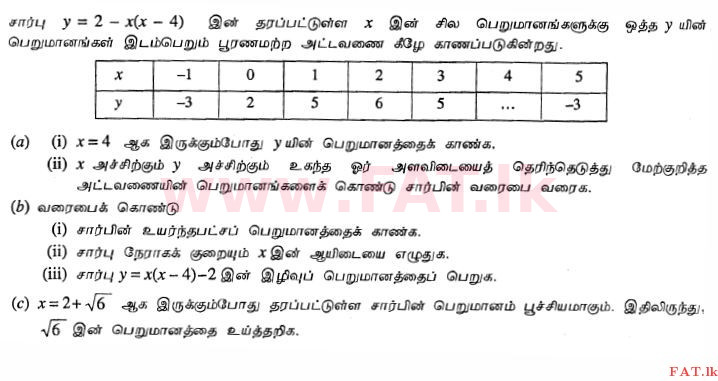 உள்ளூர் பாடத்திட்டம் : சாதாரண நிலை (சா/த) கணிதம் - 2010 டிசம்பர் - தாள்கள் II (தமிழ் மொழிமூலம்) 2 1