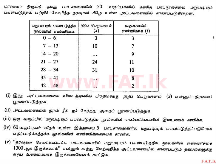 National Syllabus : Ordinary Level (O/L) Mathematics - 2010 December - Paper II (தமிழ் Medium) 9 1
