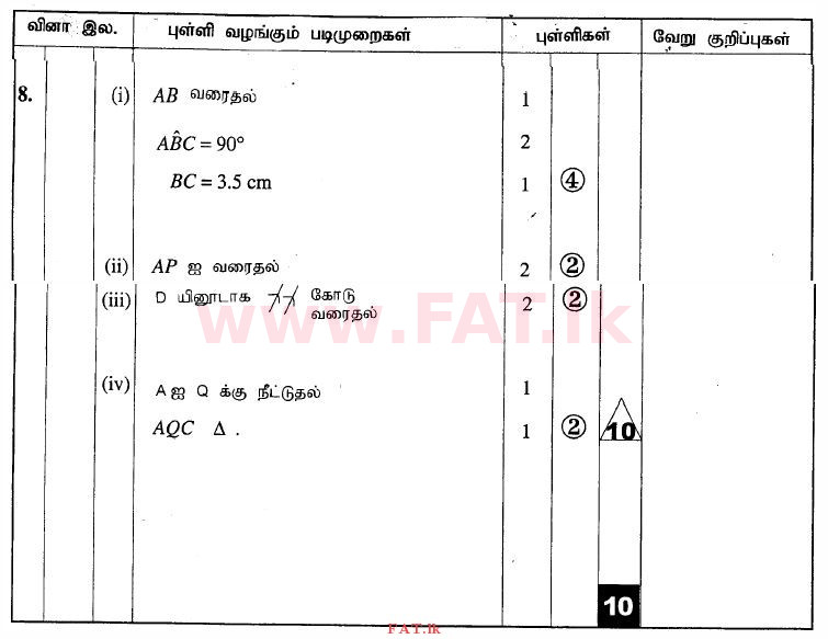 உள்ளூர் பாடத்திட்டம் : சாதாரண நிலை (சா/த) கணிதம் - 2010 டிசம்பர் - தாள்கள் II (தமிழ் மொழிமூலம்) 8 2663
